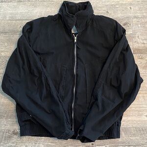 Men's Vintage Weekends Brand Black Cotton Bomber Jacket Size Large